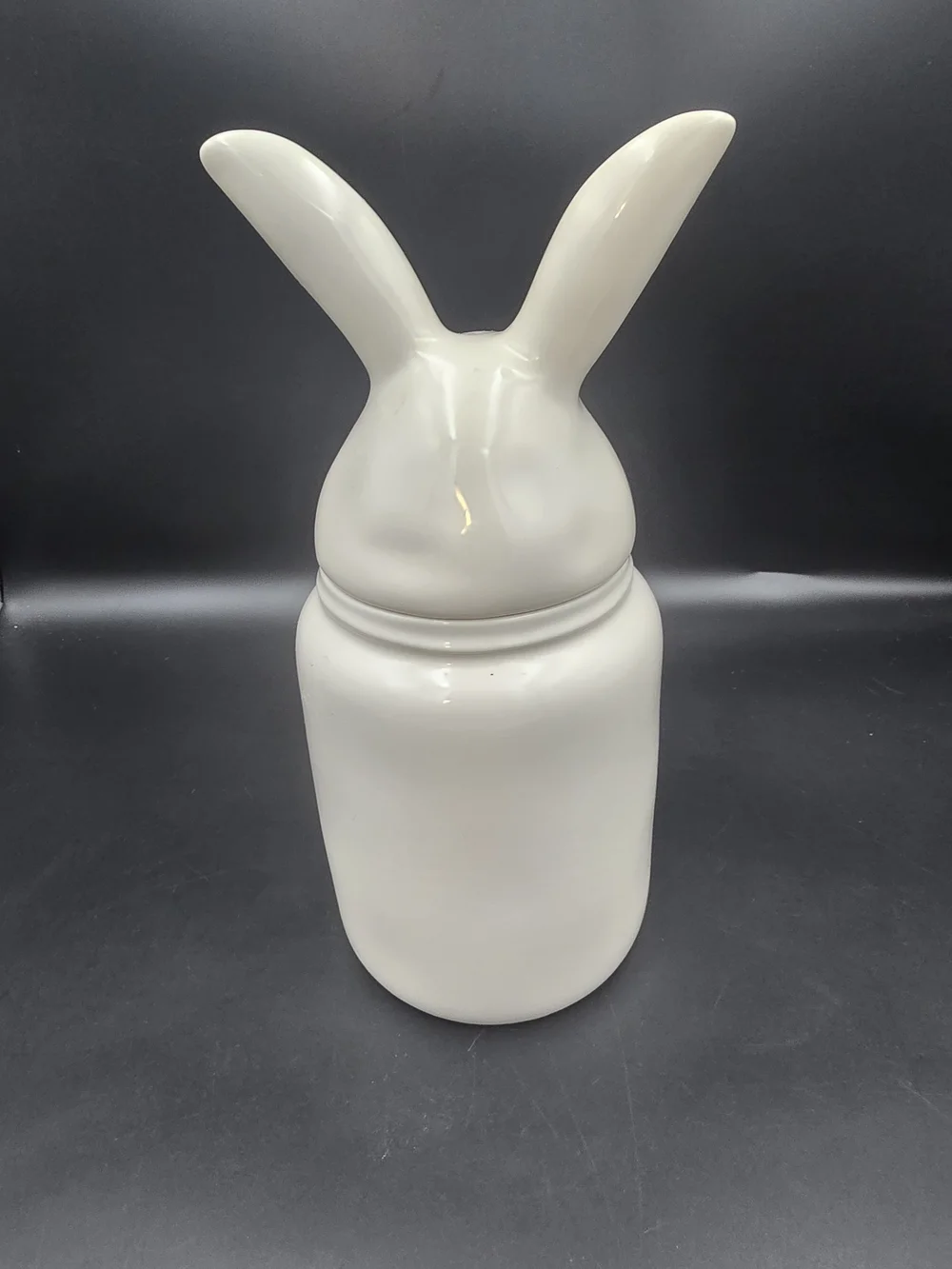 Rae Dunn White Ceramic Lid with Black Logo